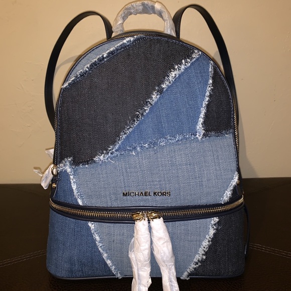 rhea medium frayed denim backpack